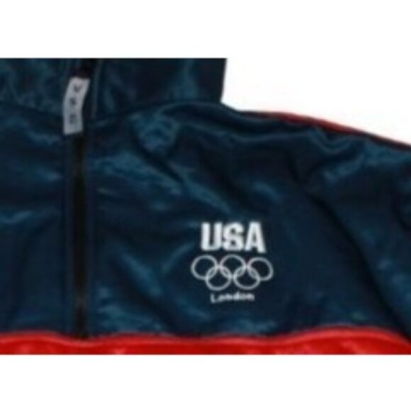 Men Women USA Olympic Committee London Red Blue 1/4 Zip Pullover Size L - Picture 2 of 3